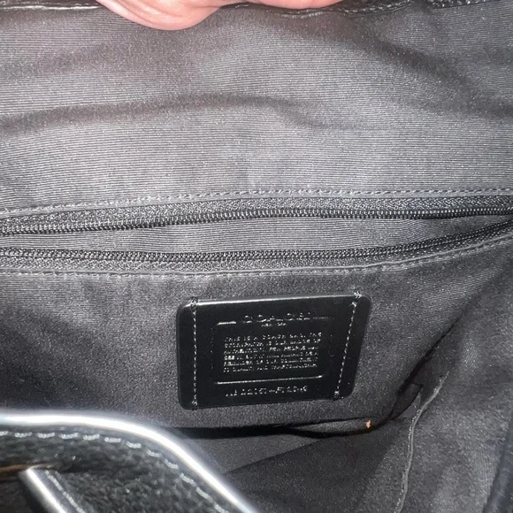 Coach Black Pebbled Leather Backpack - Picture 4 of 5